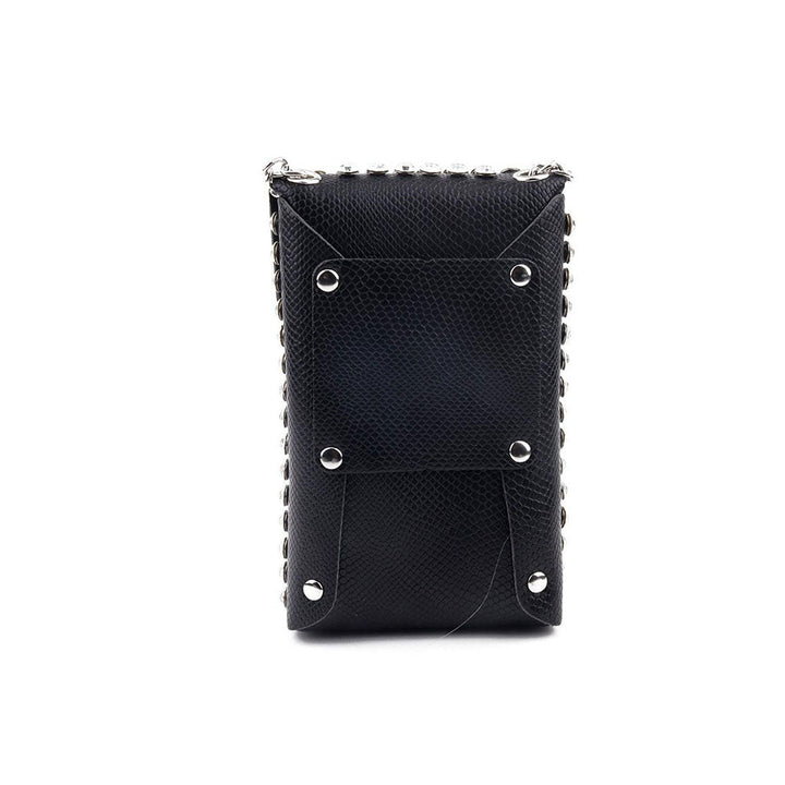 Odette Gorgeous Black Studded Belt Bag for Women