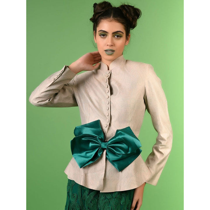 Odette Green Big Bow Elastane Party Belt