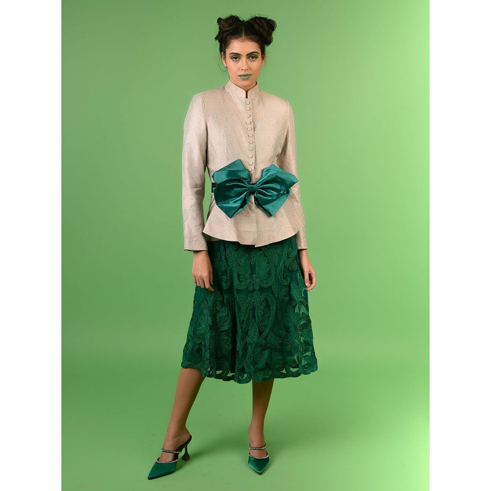 Odette Green Big Bow Elastane Party Belt