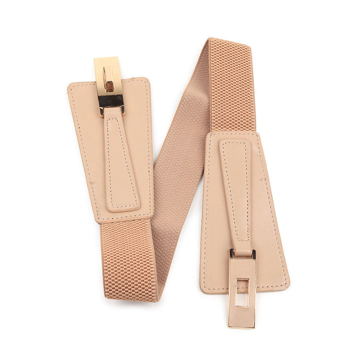 Odette Beige Elastane & Faux Leather Belt