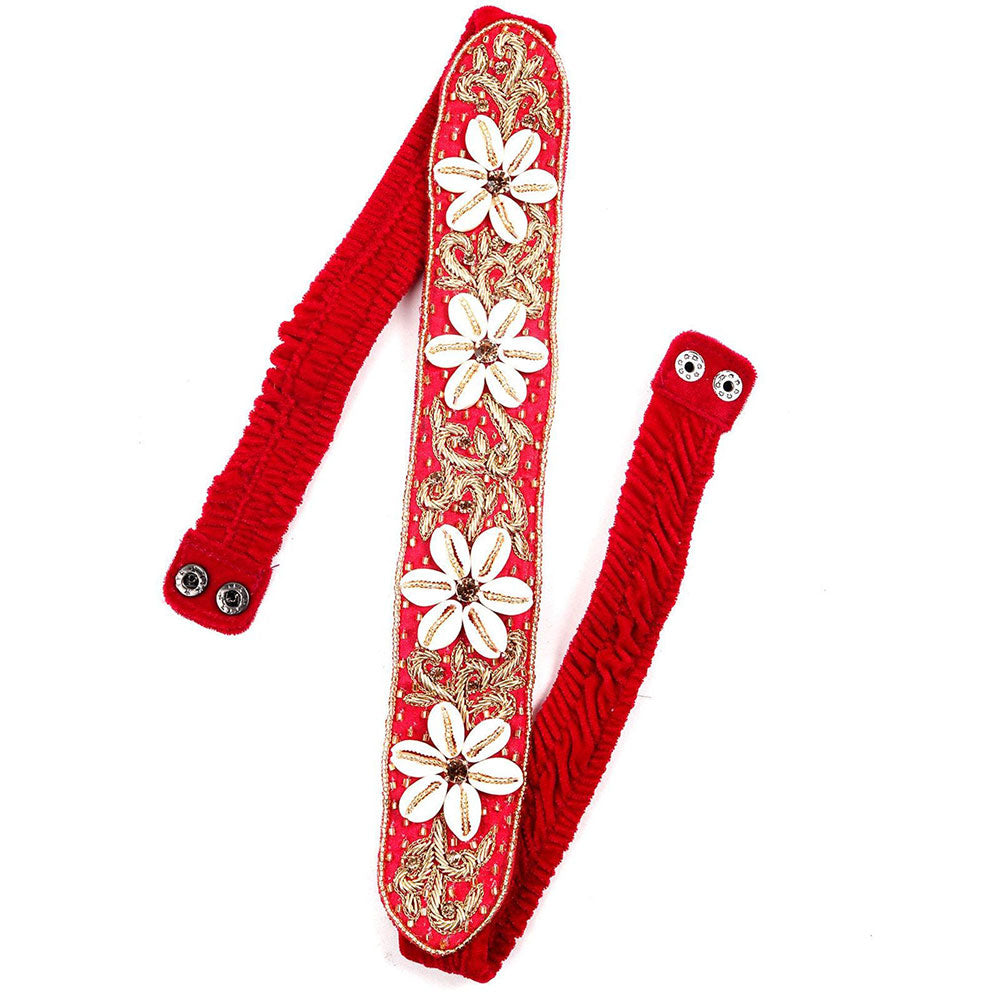 Odette Pure Red Broad Faux Leather Belt