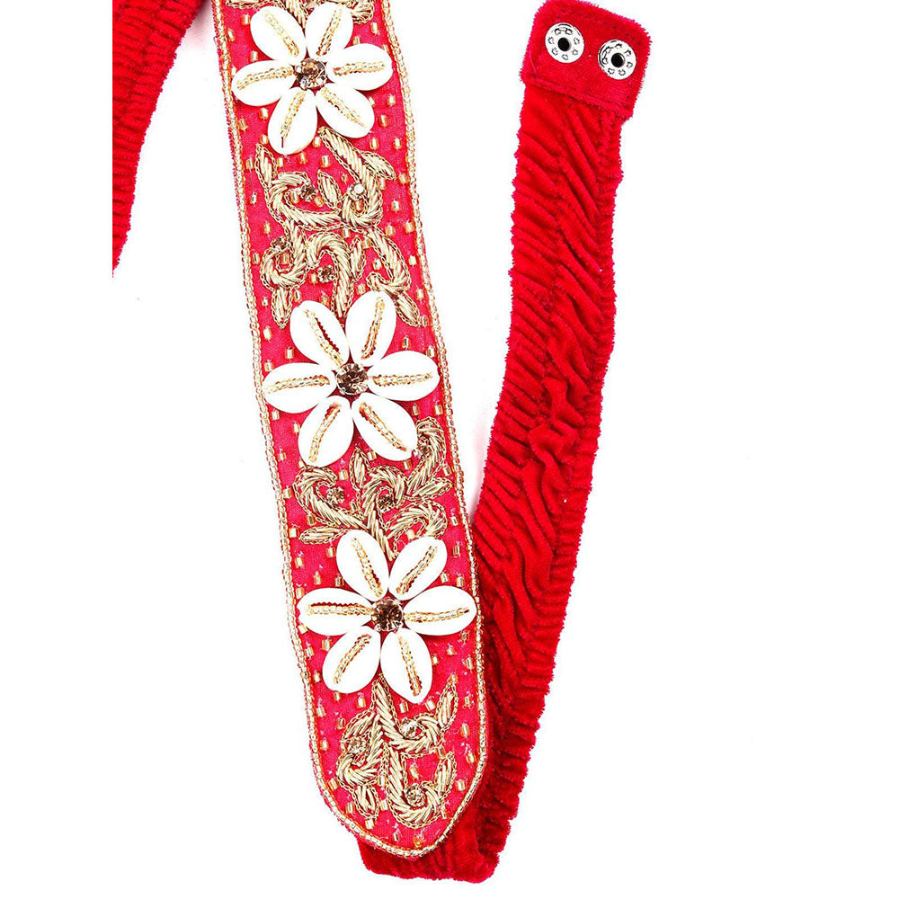 Odette Pure Red Broad Faux Leather Belt