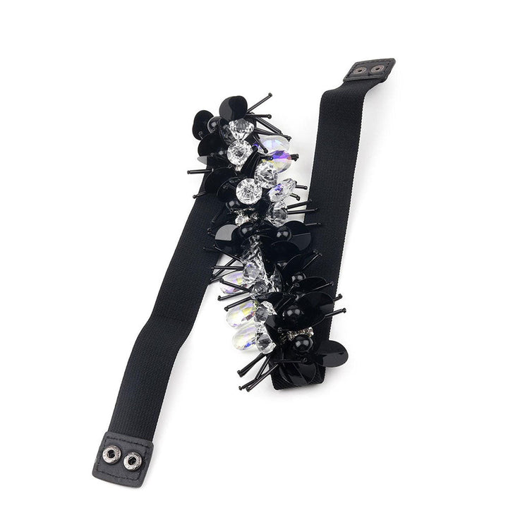 Odette Jet Black Stunning Embellished Waist Belt