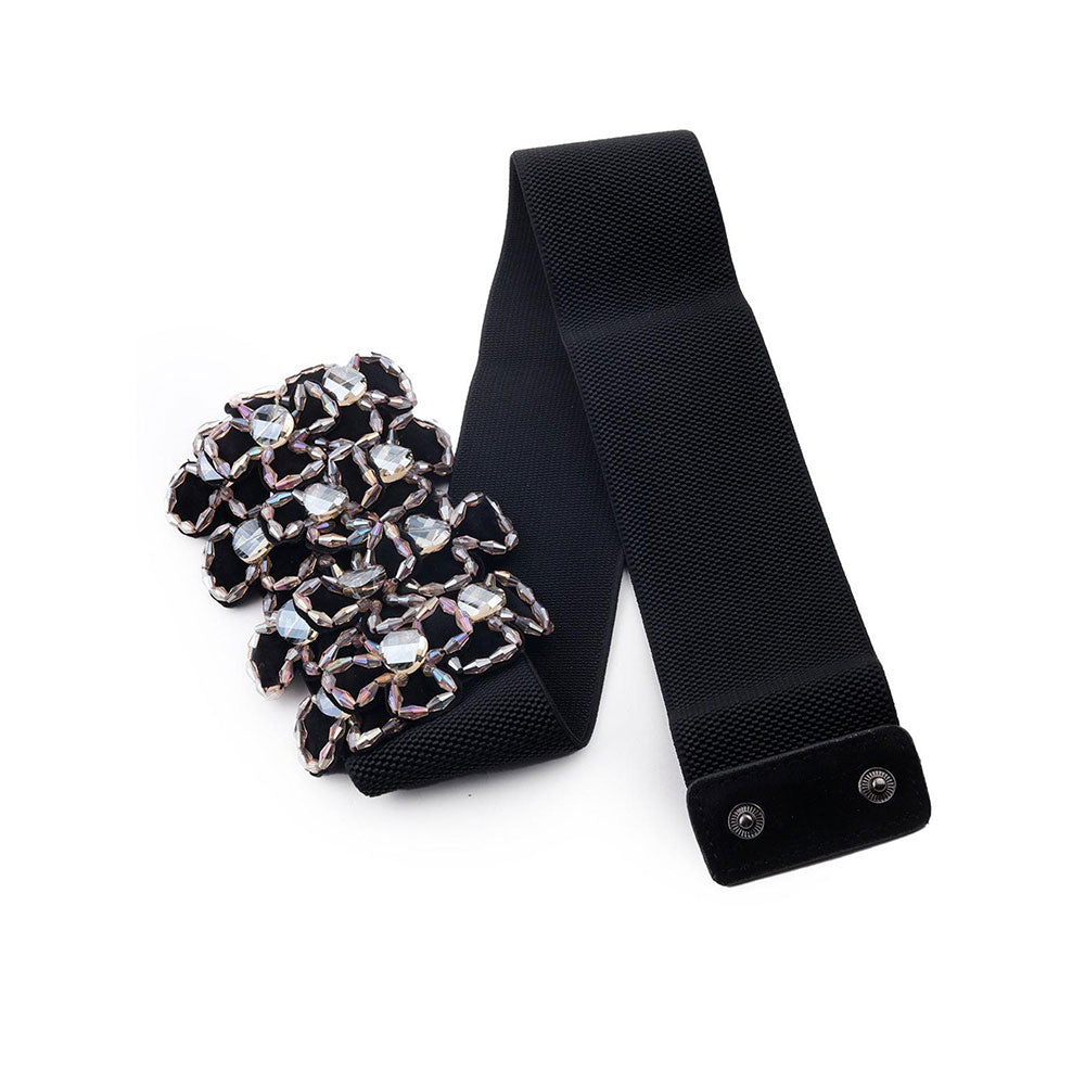 Odette Black Statement Studded Belt for Women