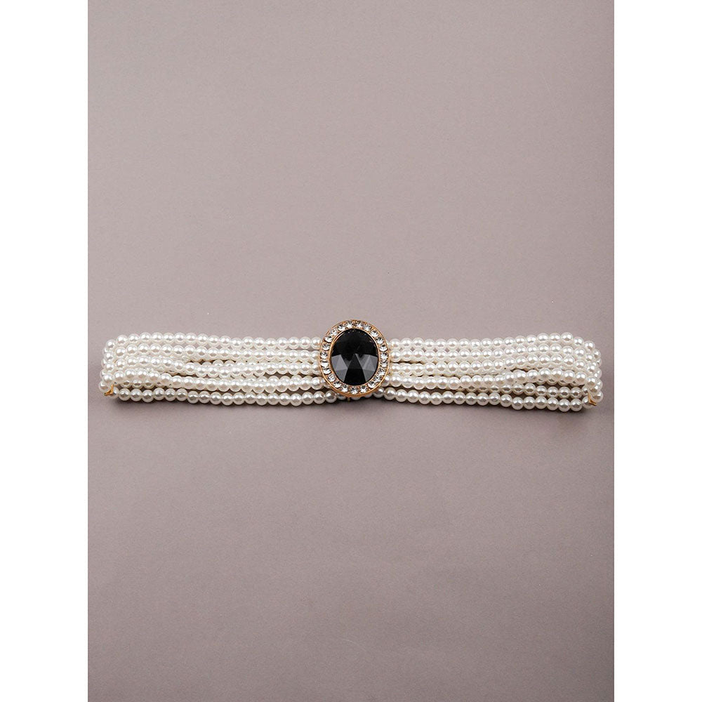 Odette Layered White Waist Belt for Women