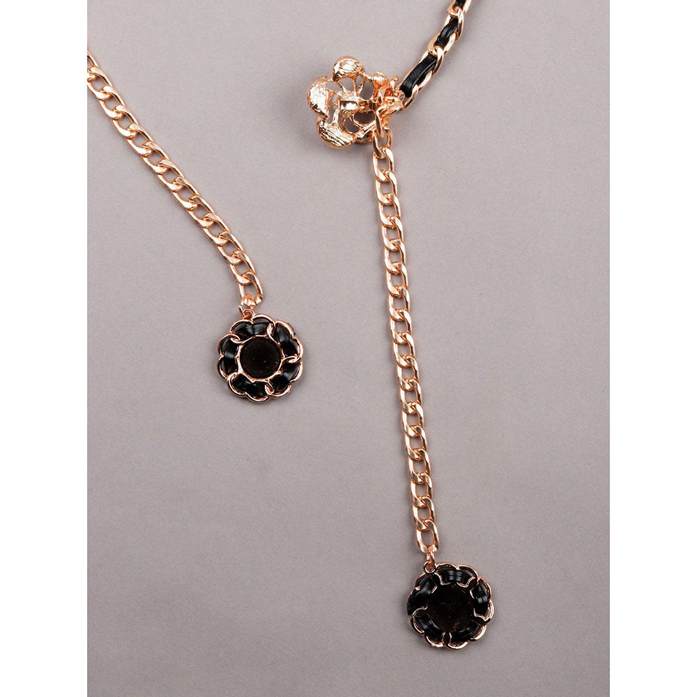 Odette Black Tone Gold Metal Embellished Waist Chain for Women