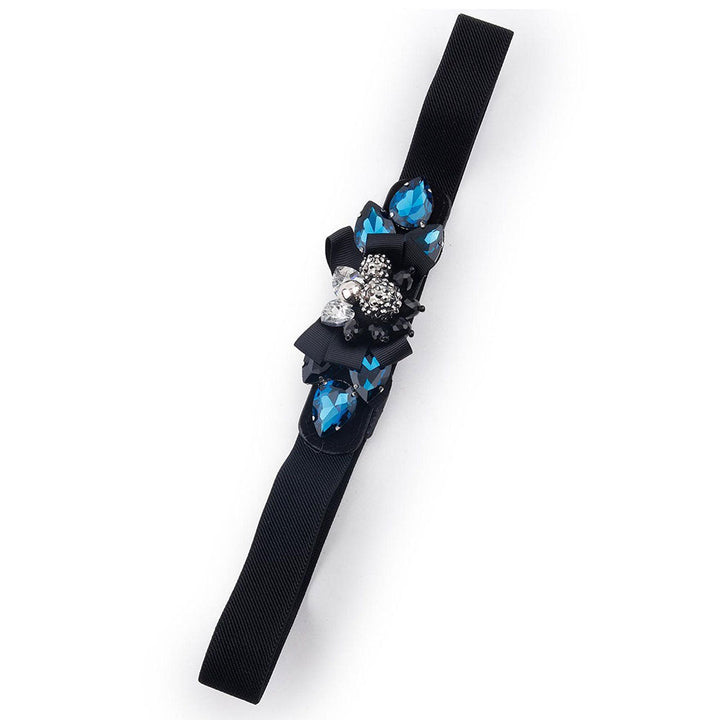 Odette Black Embellished Gorgeous Waist Belt