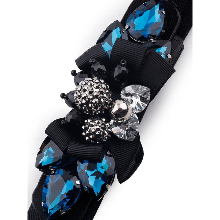 Odette Black Embellished Gorgeous Waist Belt