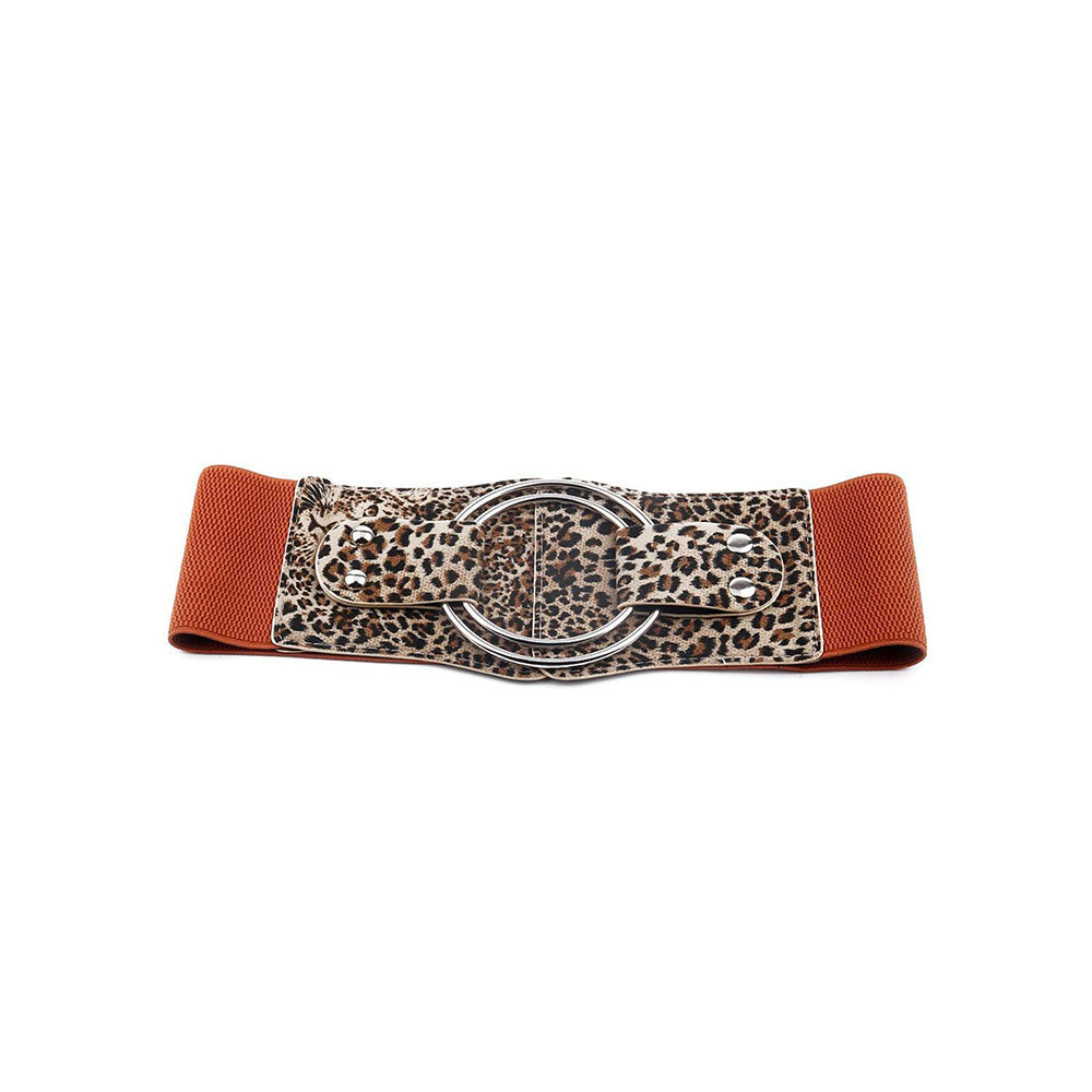 Odette Gorgeous Brown Animal Print Wide Belt