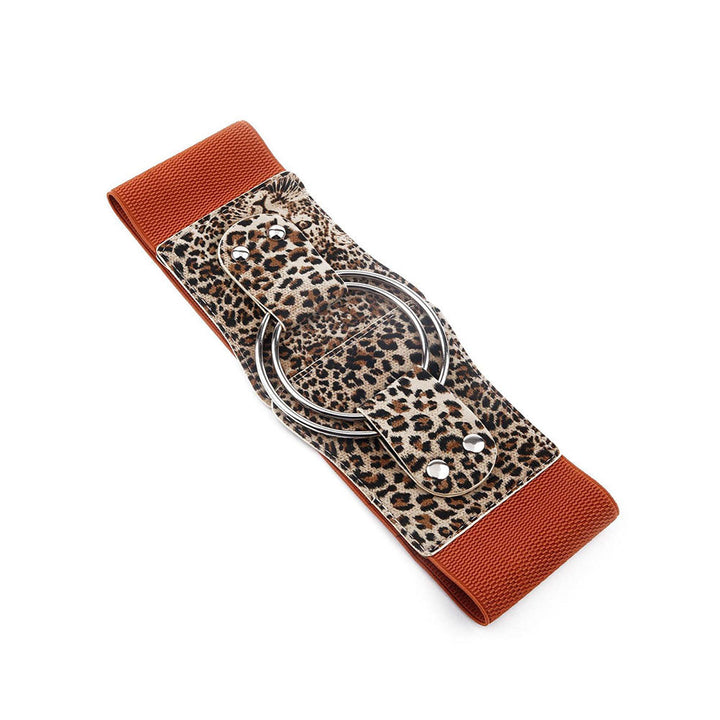 Odette Gorgeous Brown Animal Print Wide Belt