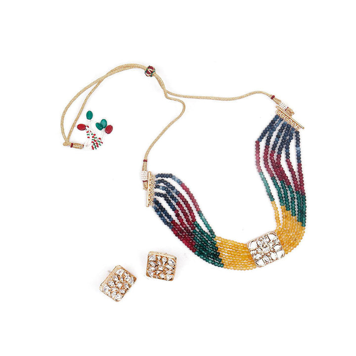 Odette Multicoloured Multi Layered Beaded Choker Necklace Set