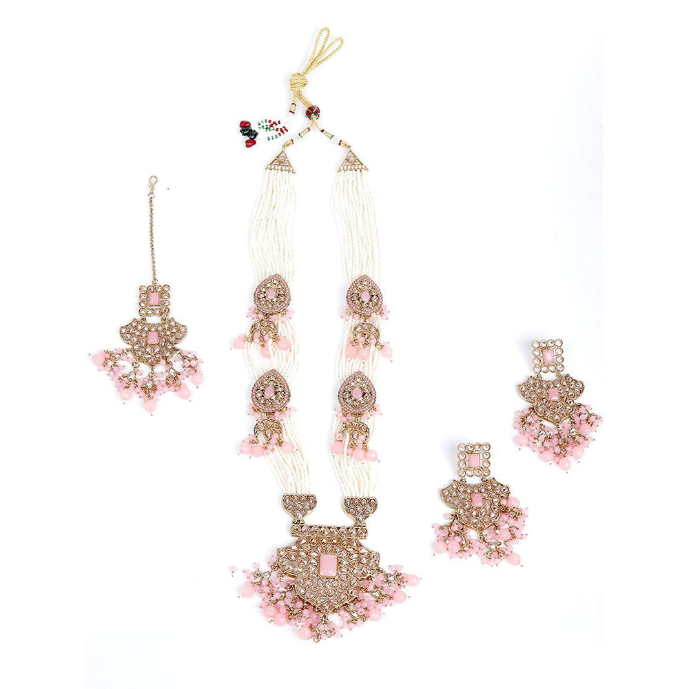 Odette Pink Cluster Detailing Statement Jewellery Set