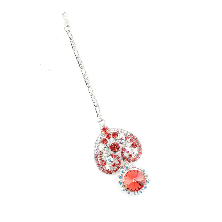 Odette Red and White Crystal Floral Necklace Set