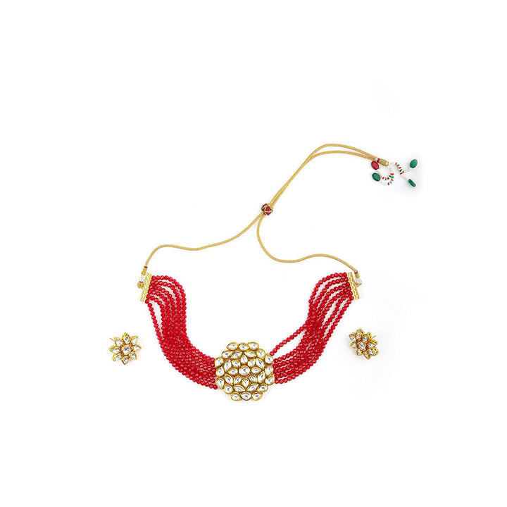 Odette Classy Red Choker Set