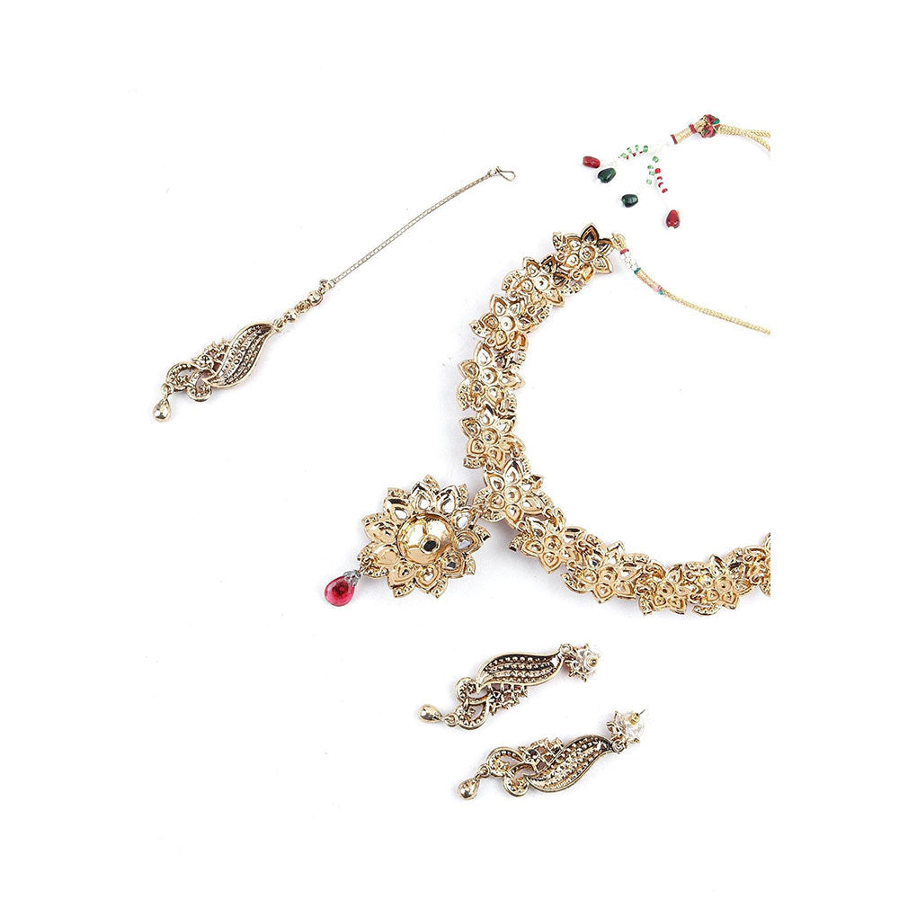 Odette Red Kundan Necklace Set