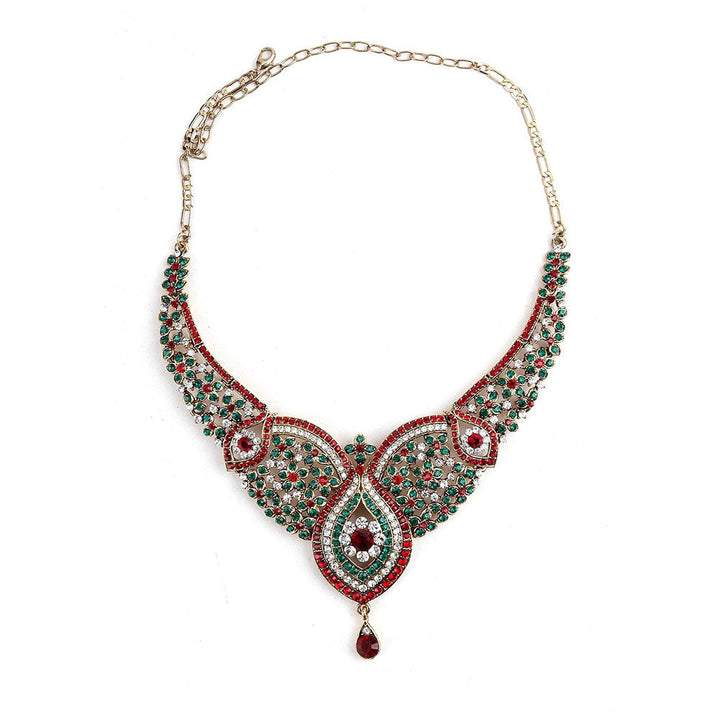 Odette Red and Green Crystal Necklace Set