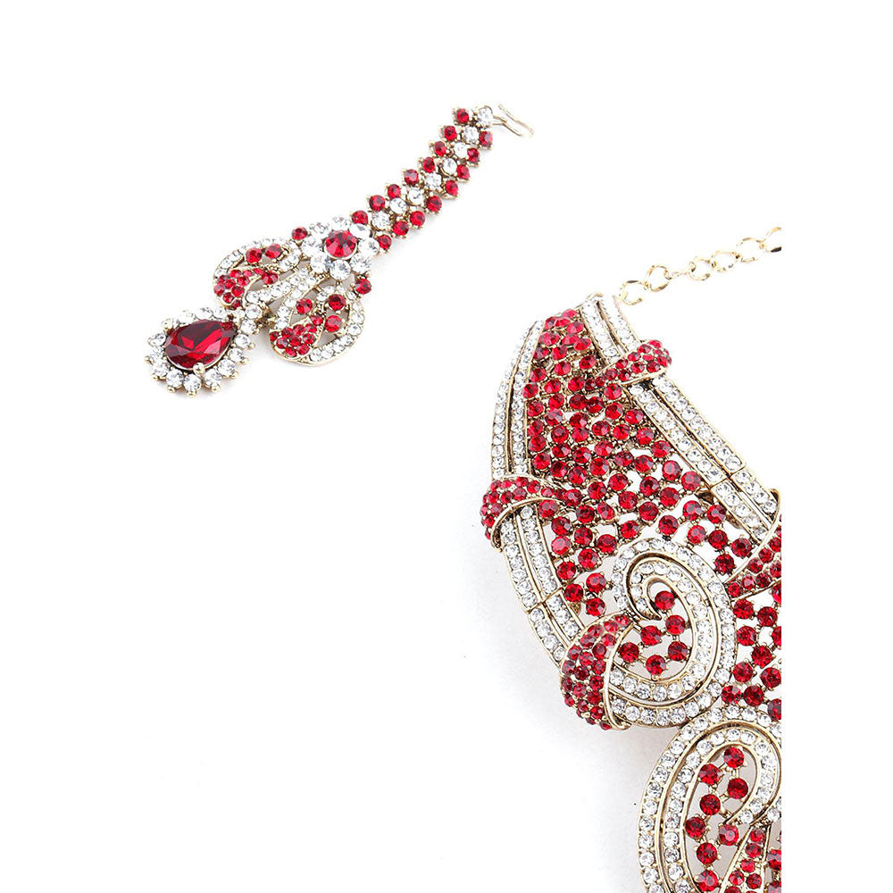 Odette Red Crystal Necklace Set