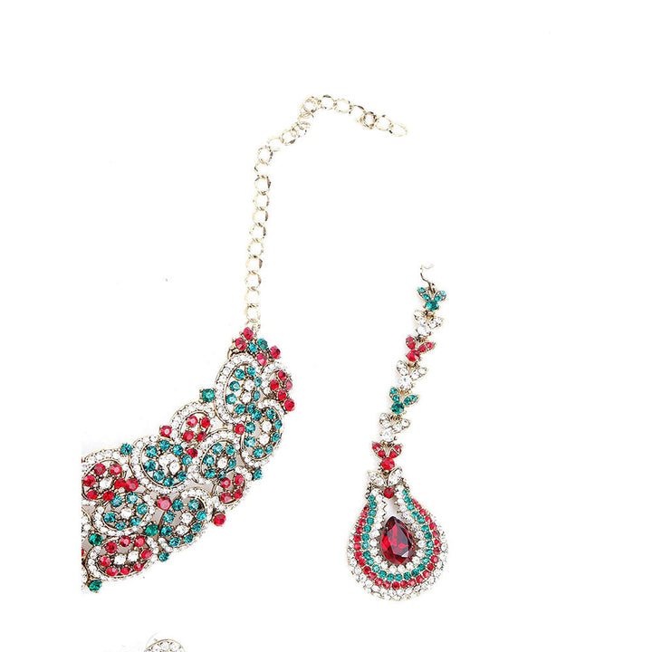 Odette Red and Green Crystal Necklace Set