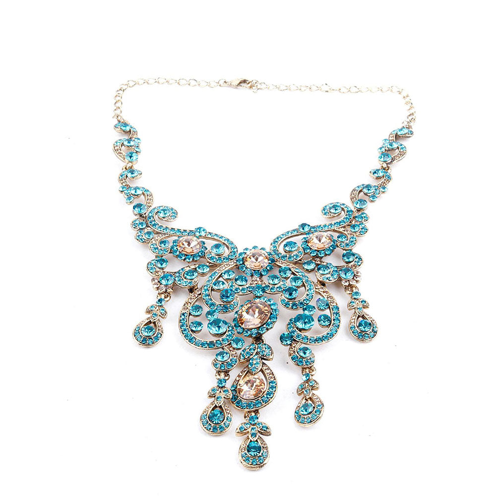 Odette Blue Crystal Necklace Set