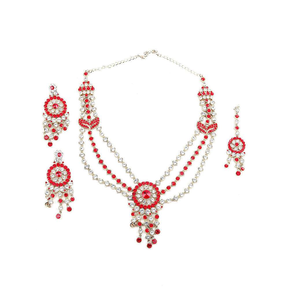 Odette Red and White Crystal Jewellery Set