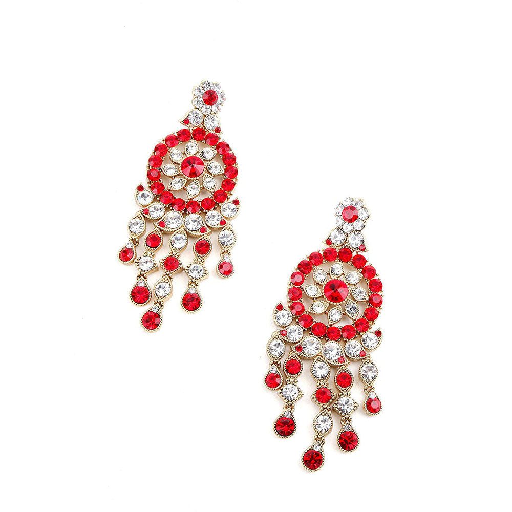 Odette Red and White Crystal Jewellery Set