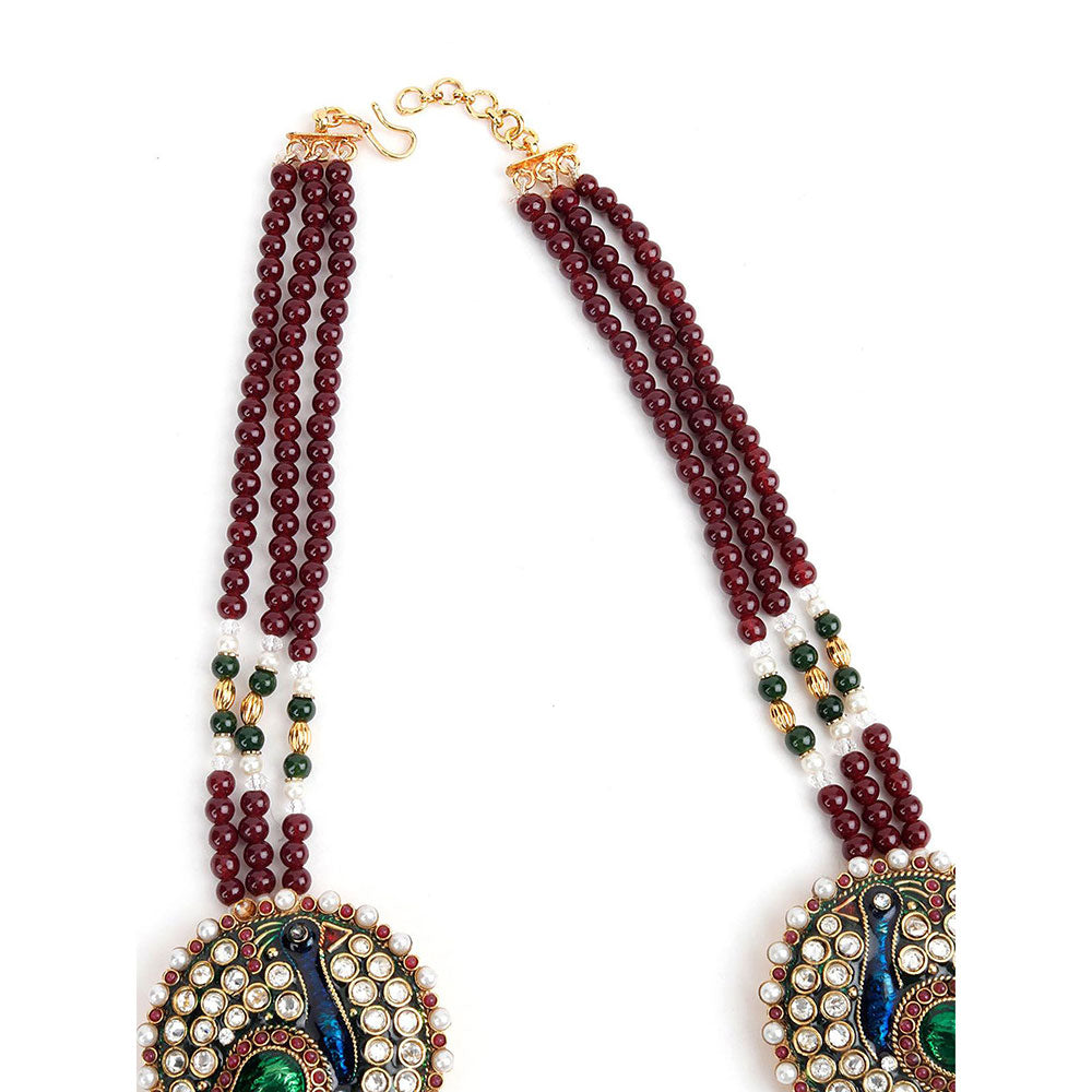 Odette Red Beads Kundan Jewellery Set