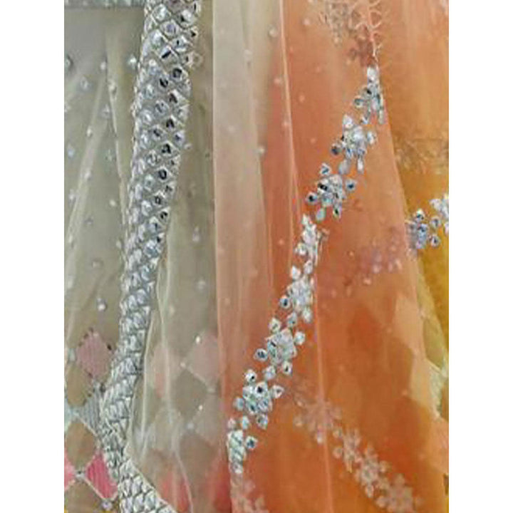 Odette Multicolored Net Sequence Semi-Stitched Lehenga Choli (Set of 3)