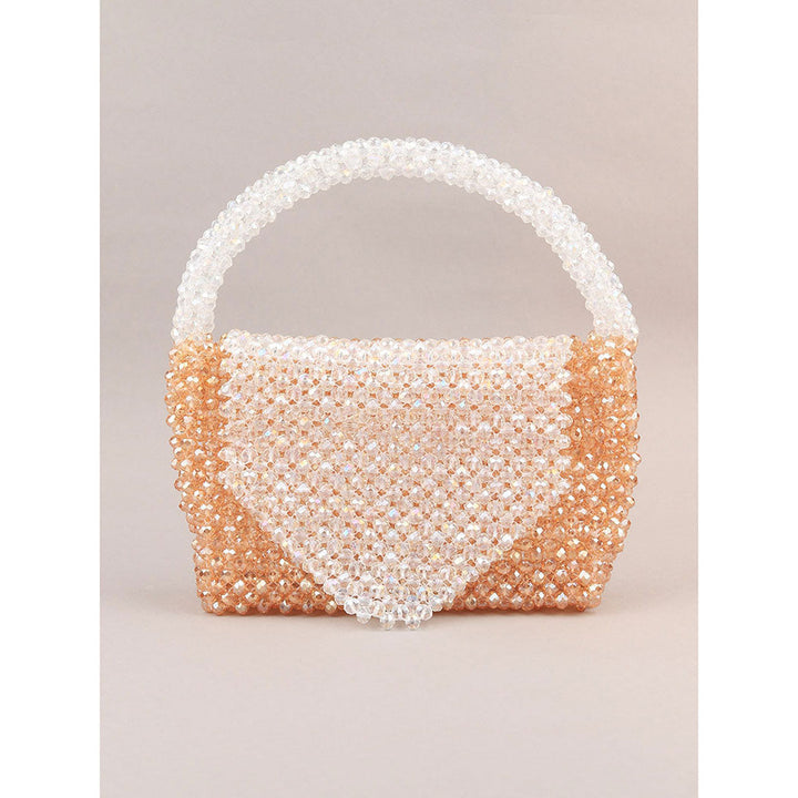 Odette Sparkling Golden Woven Clutch Bag