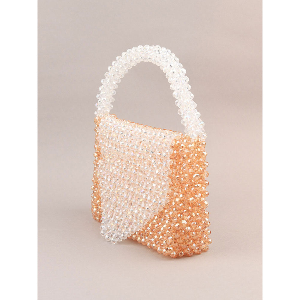 Odette Sparkling Golden Woven Clutch Bag