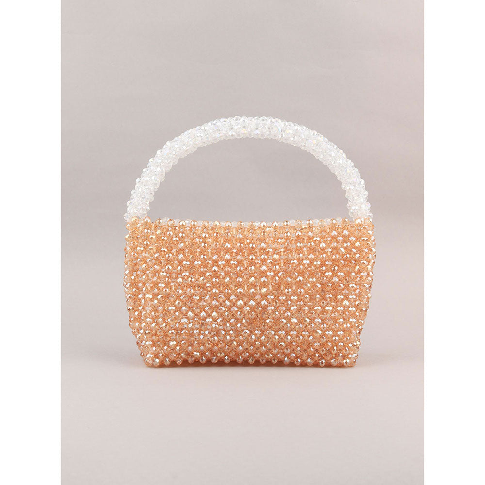 Odette Sparkling Golden Woven Clutch Bag