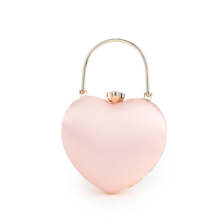 Odette Ruched Pink Heart Clutch Bag