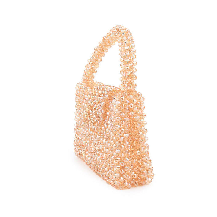 Odette Sparkling Golden Woven Beaded Clutch Bag