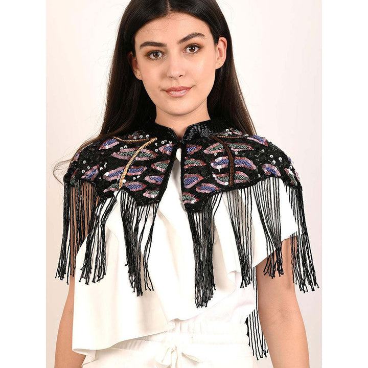 Odette Multi-Colour Embellished Cape