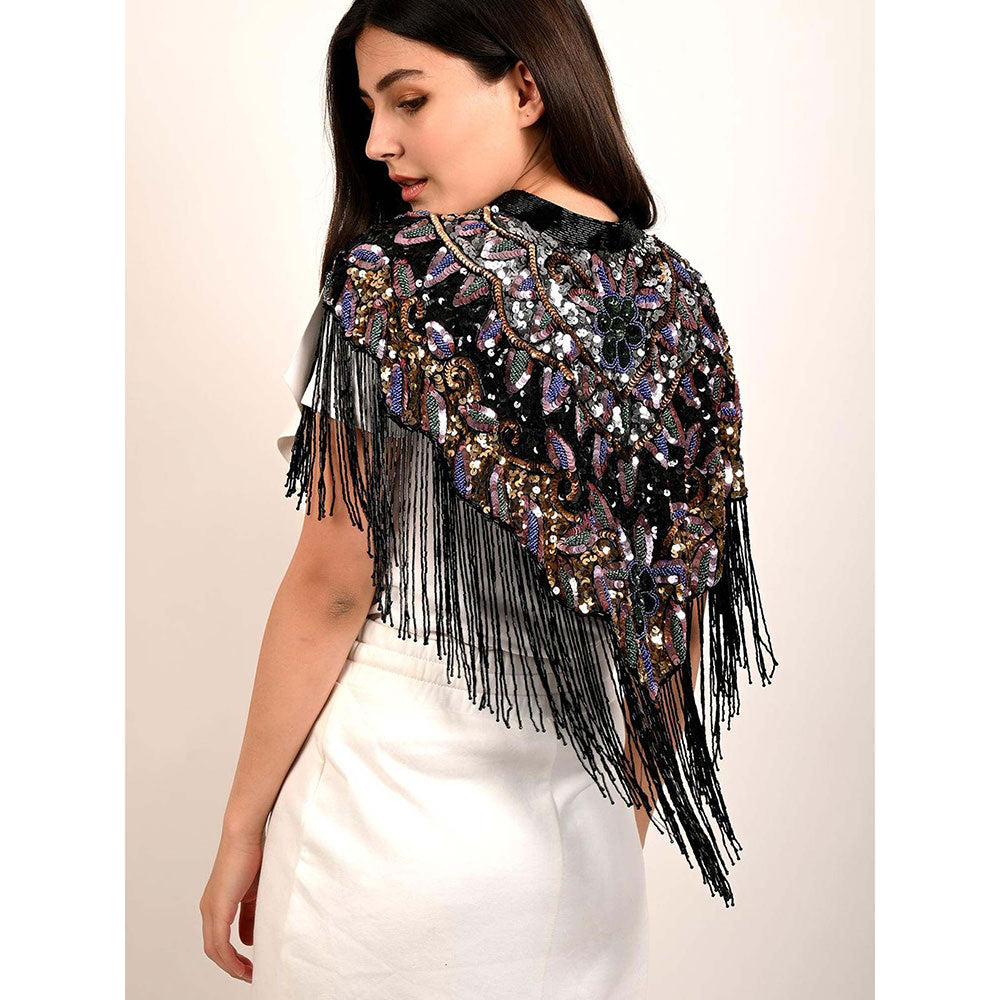 Odette Multi-Colour Embellished Cape