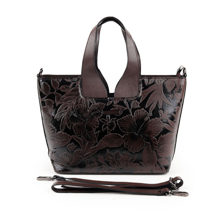 Odette Dark Brown Embossed Formal Handbag