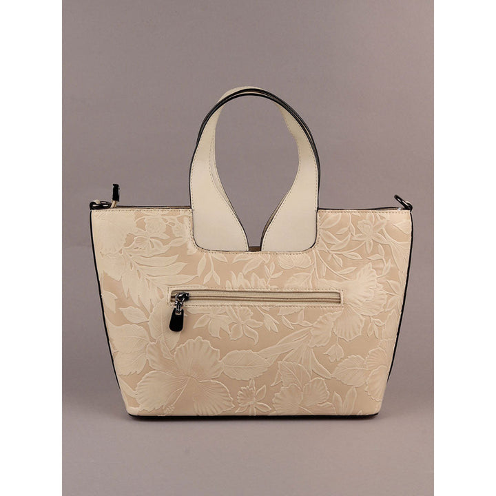 Odette Off White Embossed Formal Handbag