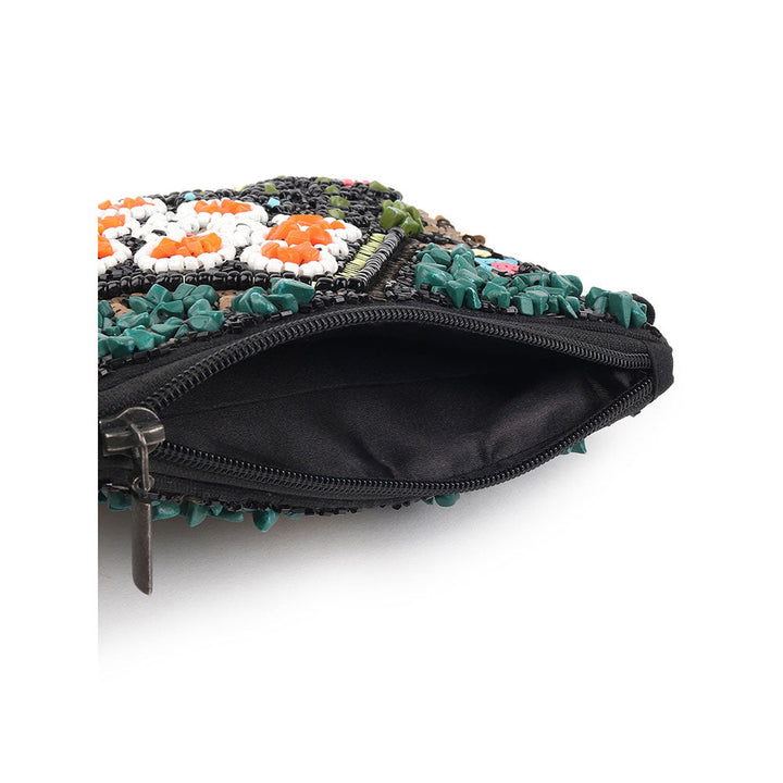 Odette Multicolor Beads and Sequins Embroidered Clutch