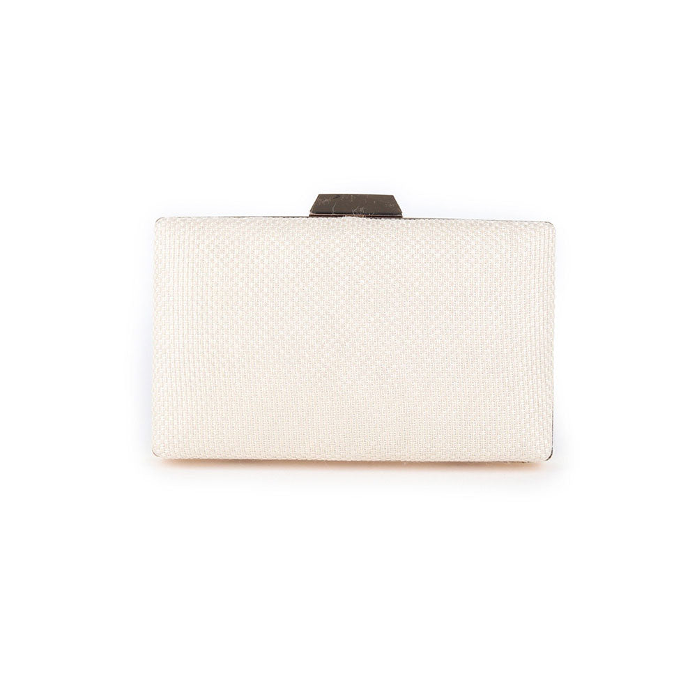 Odette Beige and Multicolor Beads Embellished Clutch For Women