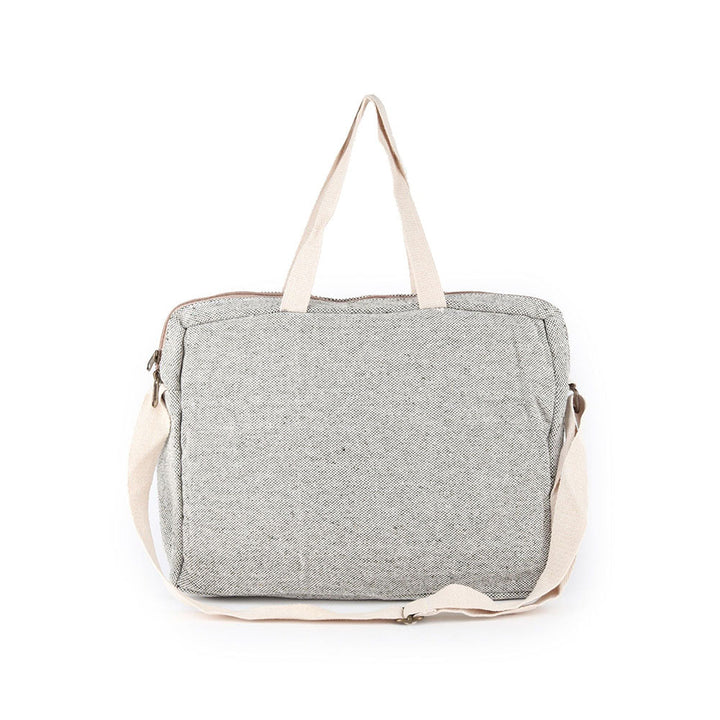 Odette Off White Woven Laptop Bag For Women