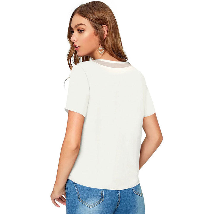 Odette White Knit Fabric Top for Women