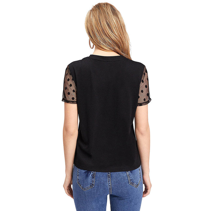 Odette Black Knit Fabric Top for Women