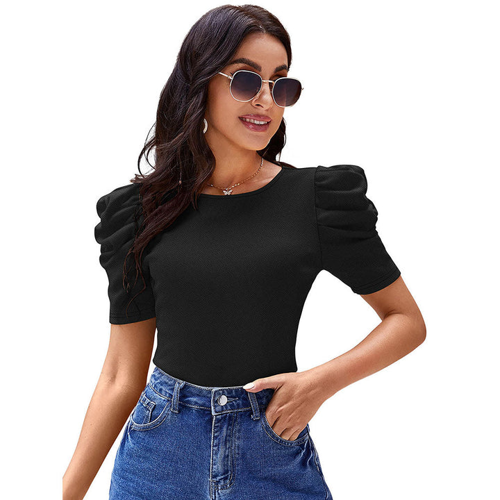 Odette Black Knit Fabric Top for Women