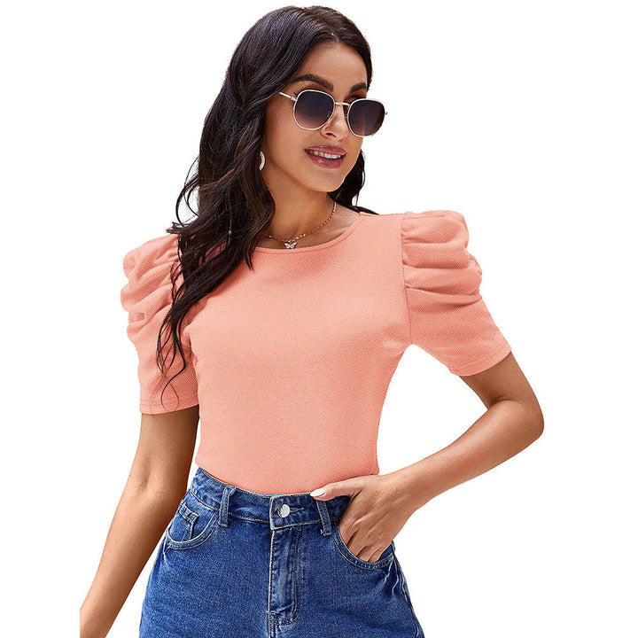 Odette Peach Knit Fabric Top for Women