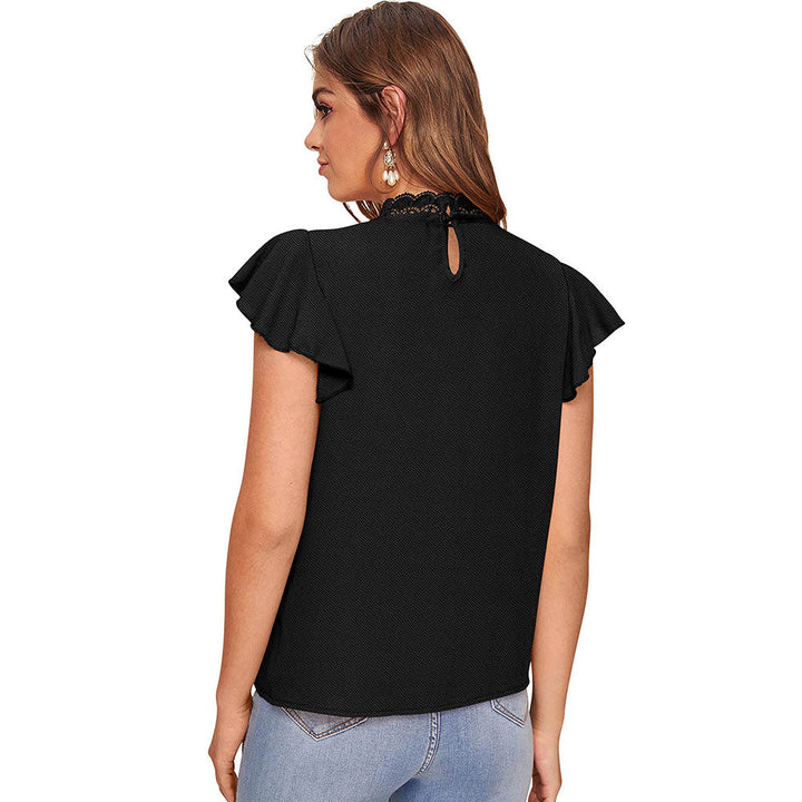 Odette Black Knit Fabric Top for Women