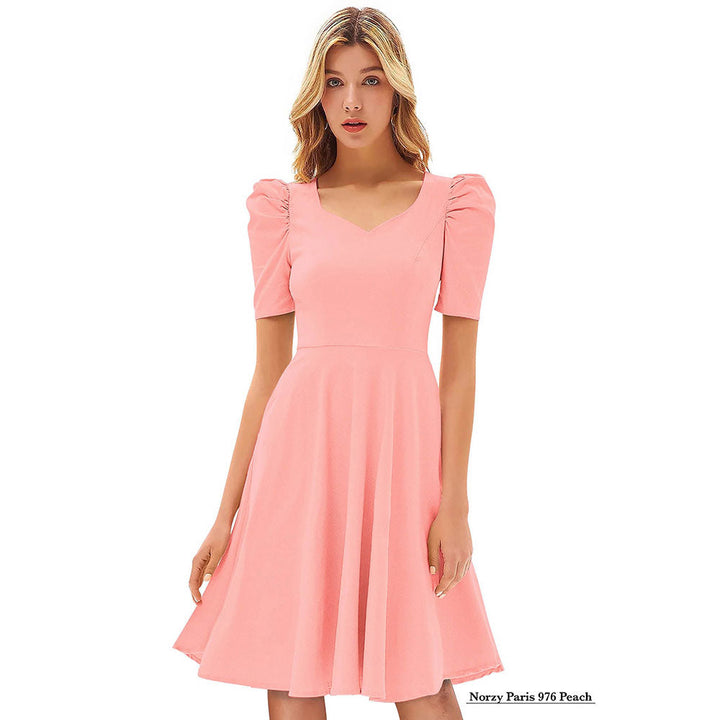 Odette Peach Skater Dress for Women