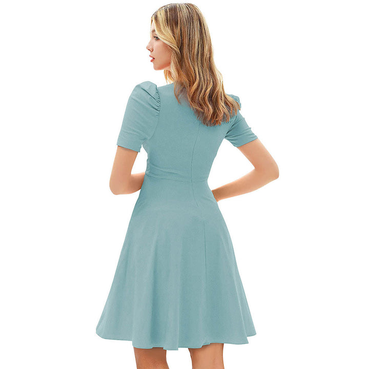 Odette Light Green Skater Dress for Women