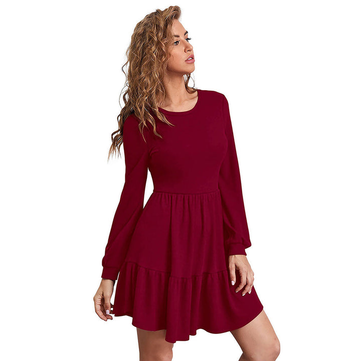 Odette Maroon Skater Dress for Women