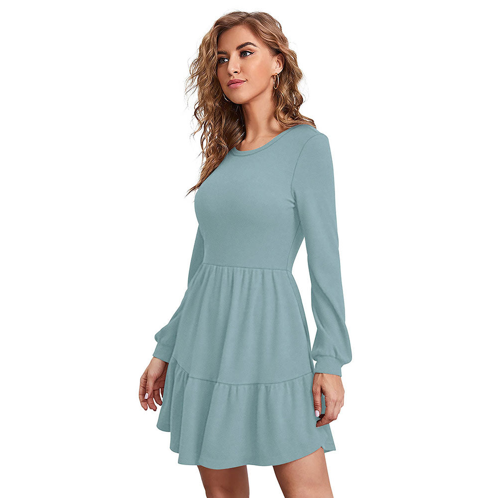 Odette Light Green Skater Dress for Women