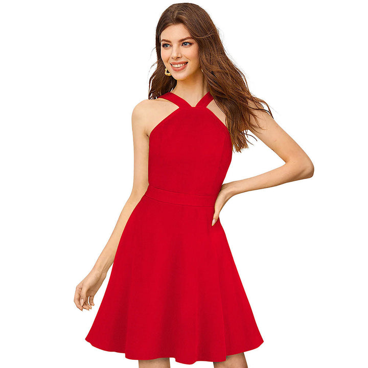 Odette Red Skater Dress for Women