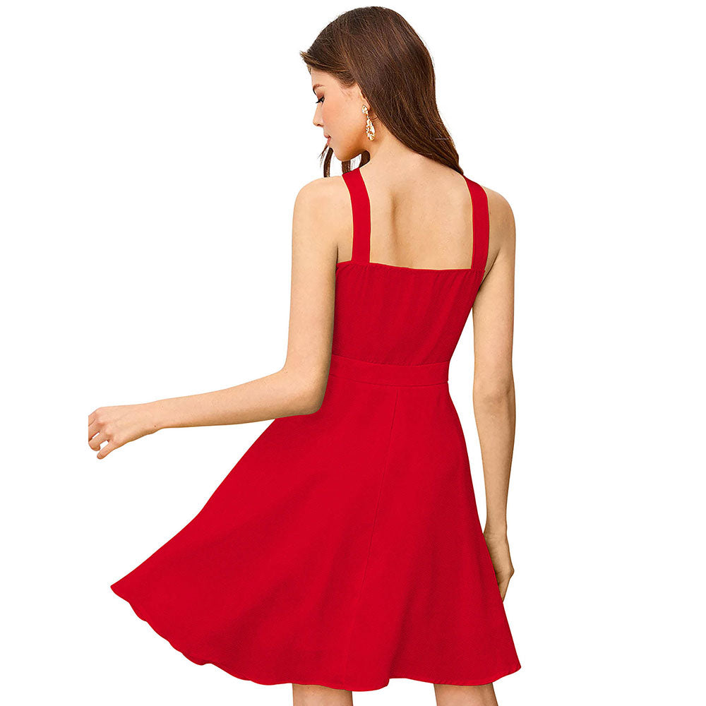 Odette Red Skater Dress for Women